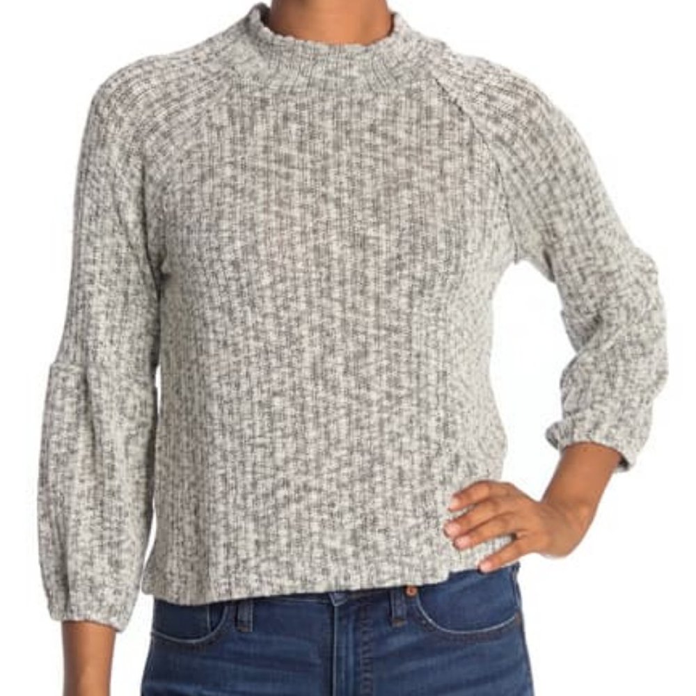WHITE WILLOW – Mock Neck Textured Sweater -Lrg NWT